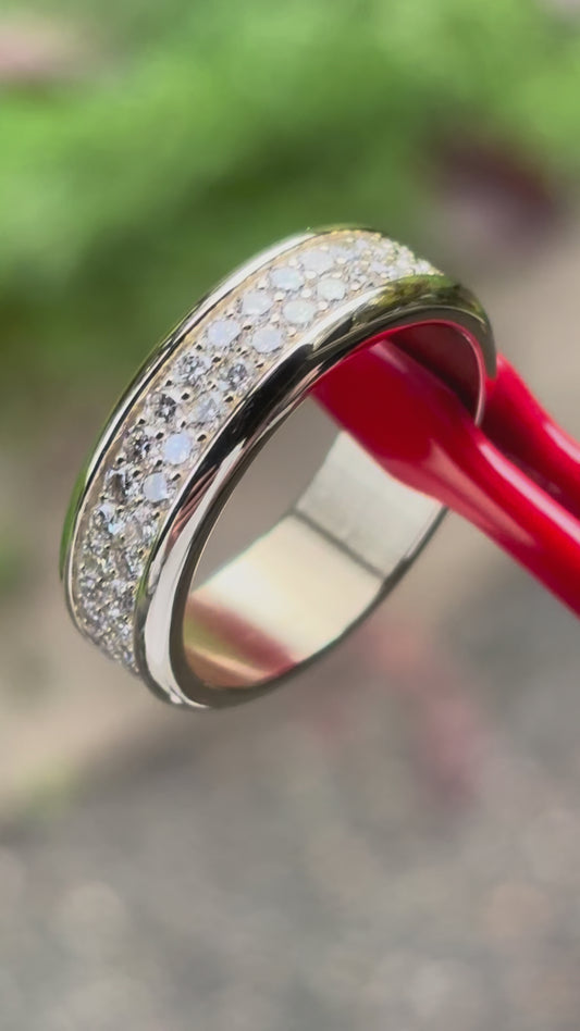 4.5 CTW Diamond Double Row Full Eternity Band in Gold | Men’s & Women’s